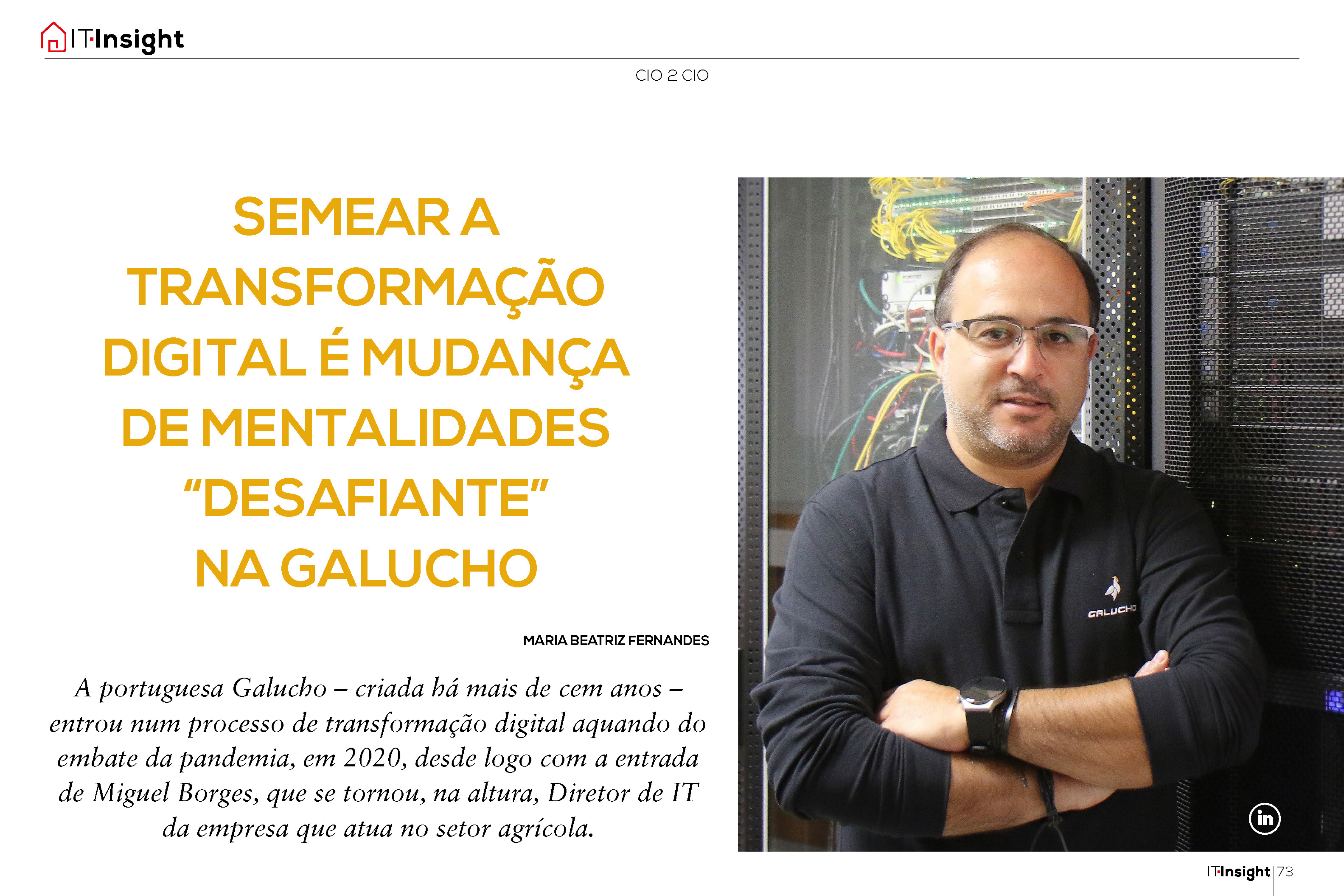 Galucho aparece en la edición de julio de la revista IT Insight