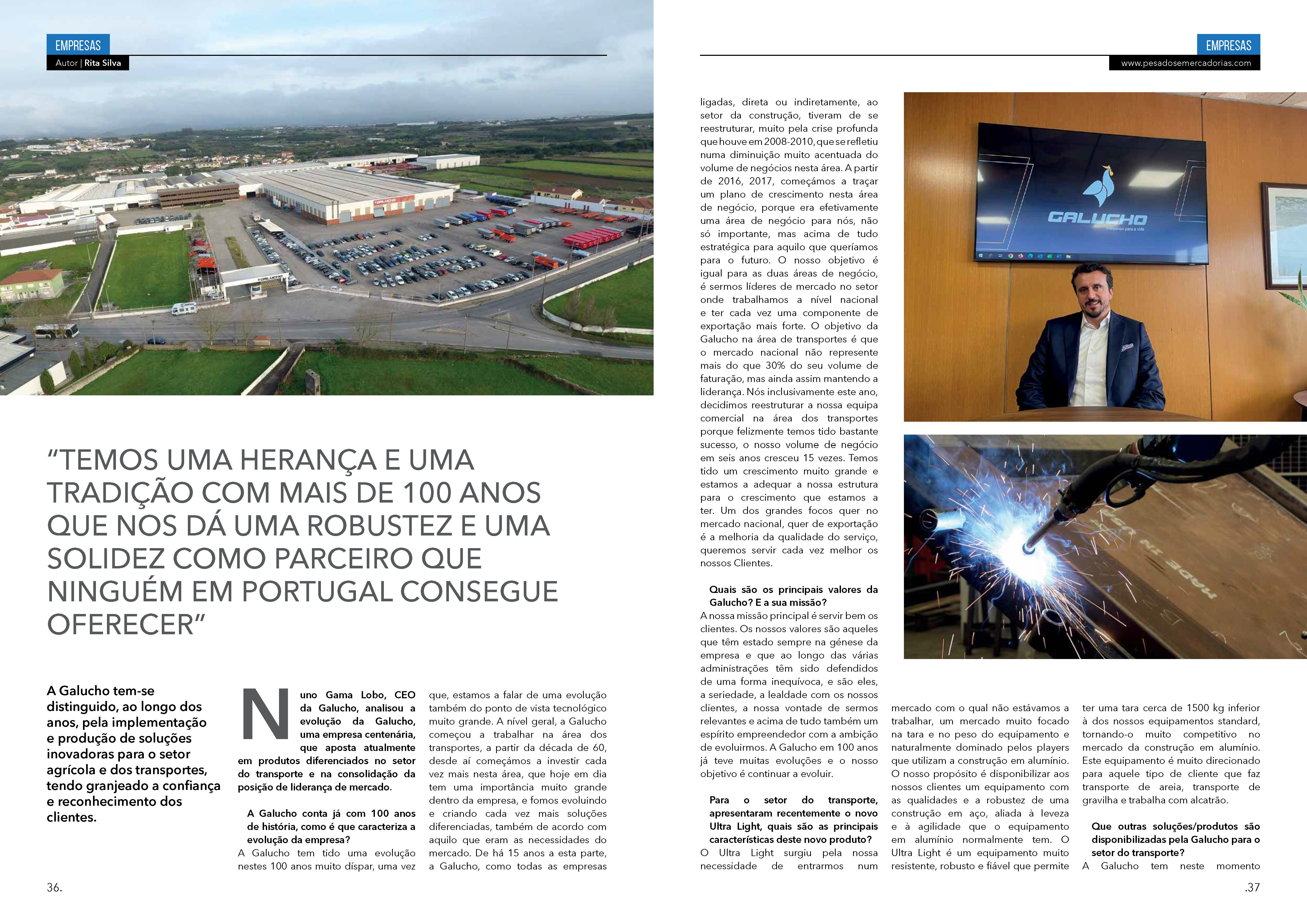 Galucho dans le numéro 34 du magazine Pesados & Mercadorias
