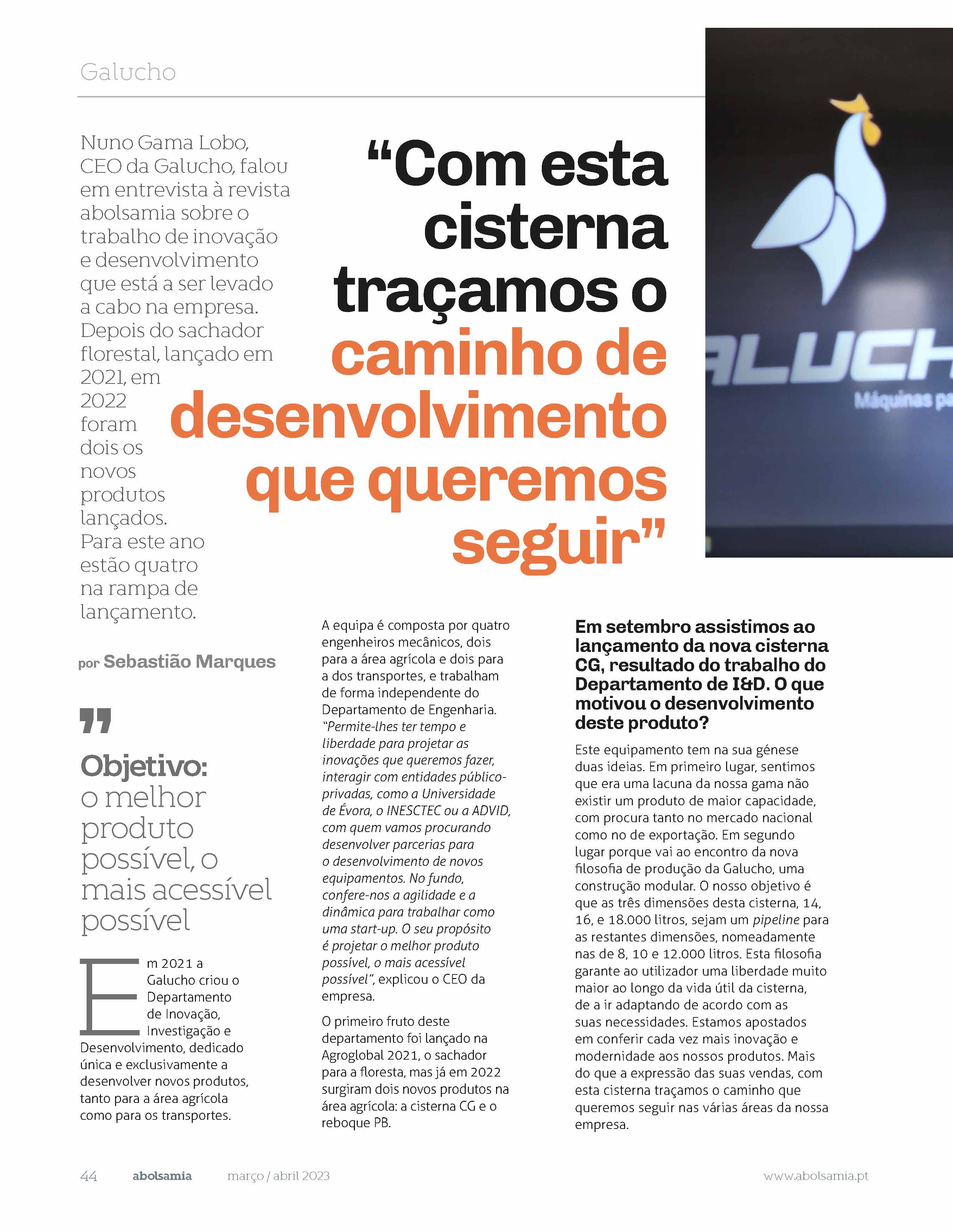 Galucho is present in the 135th edition of Abolsamia magazine